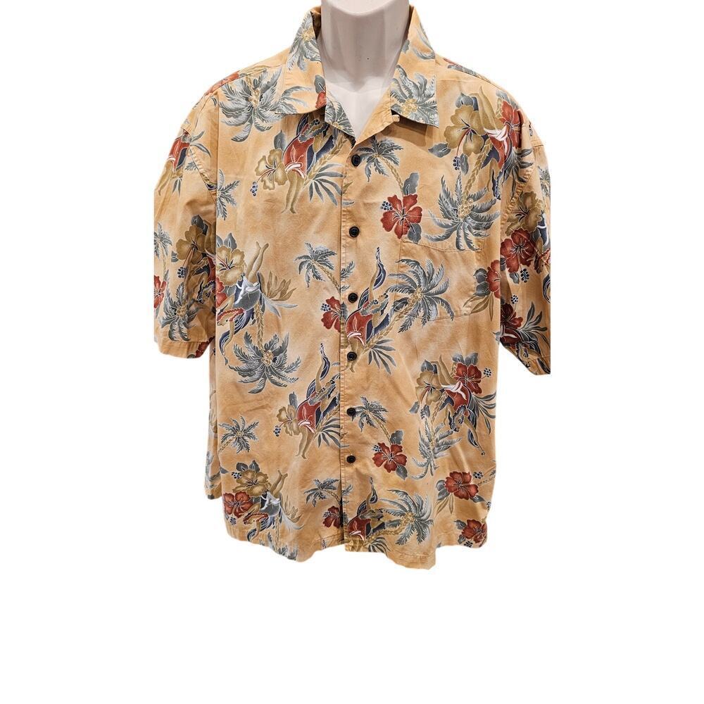 Quiksilver Honolulu hawaiin beach vacation button up short sleeve top XXL casaul